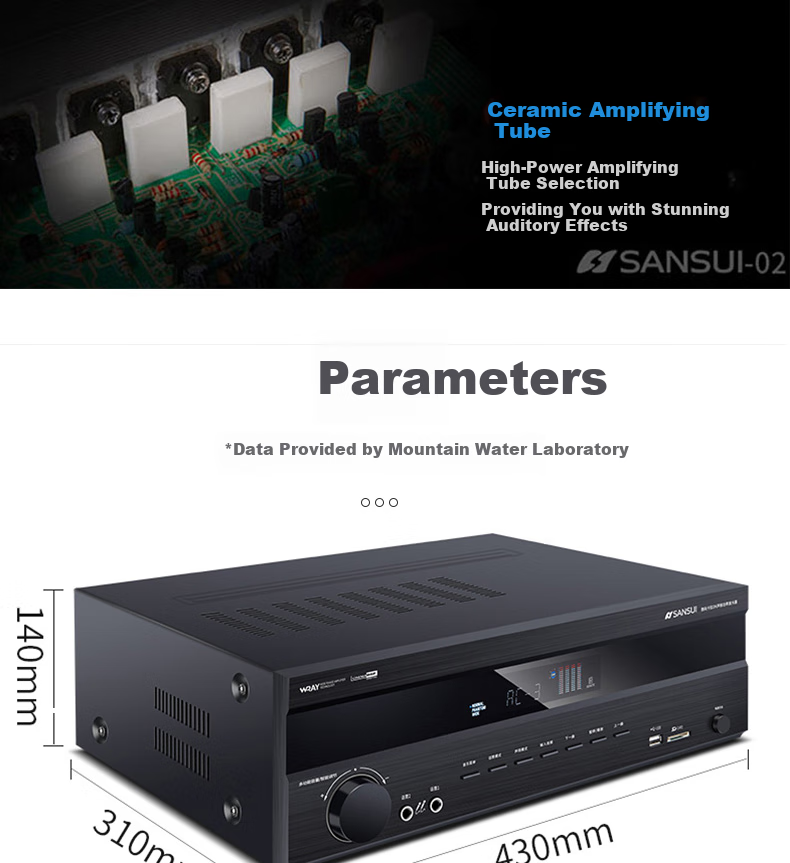 SANSUI Ux70 Audio Amplifier, Speakers, Home Theater 5.1 Channel AV Amplifier, High-Fidelity Wireless Smart Bluetooth Home Karaoke Amplifier 11