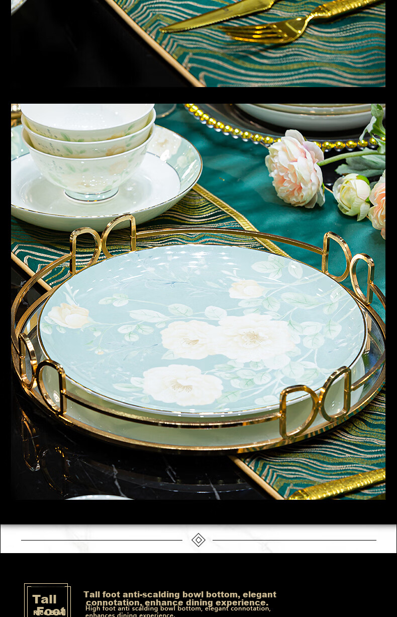 Ciliwanjia Tableware Set, Complete Chinese High-End Ceramic Bowls And Plates, Housewarming Bowl And Chopsticks Set, 58-Piece Premium Gift Box 9
