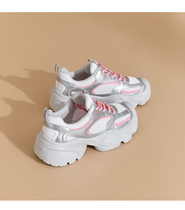 Dusto Thick-Soled Platform White Sneakers for Women, 2026 New Trendy Spring Women's Shoes, Niche Non-Collision Versatile Footwear 8
