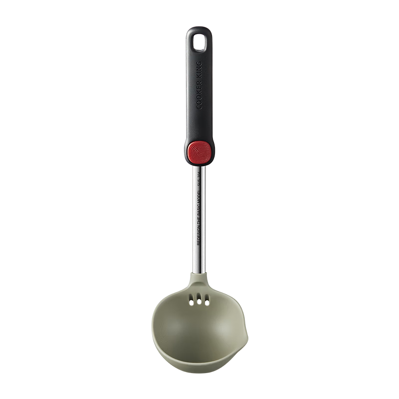 COOKER KING Silicone Soup Ladle, Non-Stick Soup Spoon for Hot Pot, Heat-Resistant