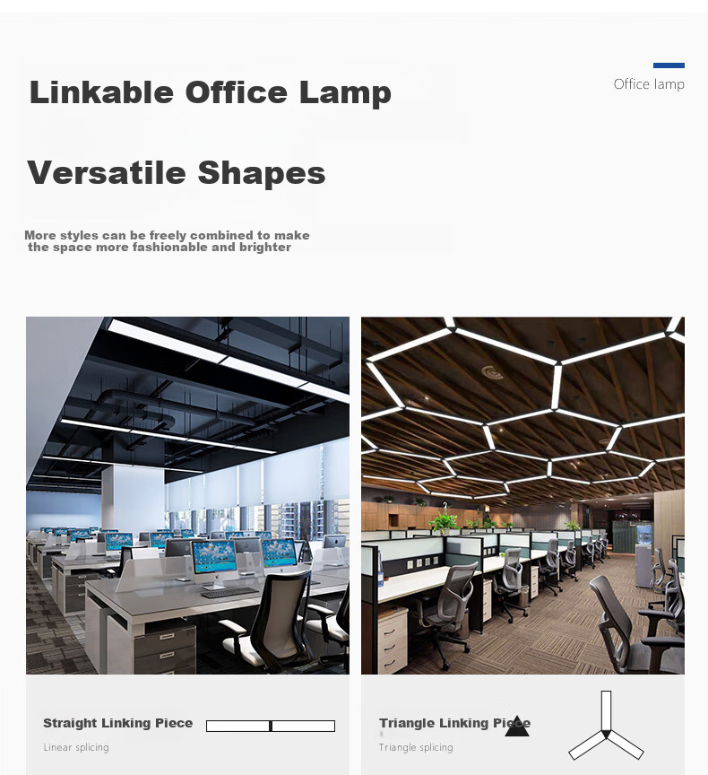 Dengling Office Pendant Light, LED Strip Light for Conference Room, Shopping Mall, Supermarket, Office Building, Flat Panel Suspended Wire Light, Studio Light 12