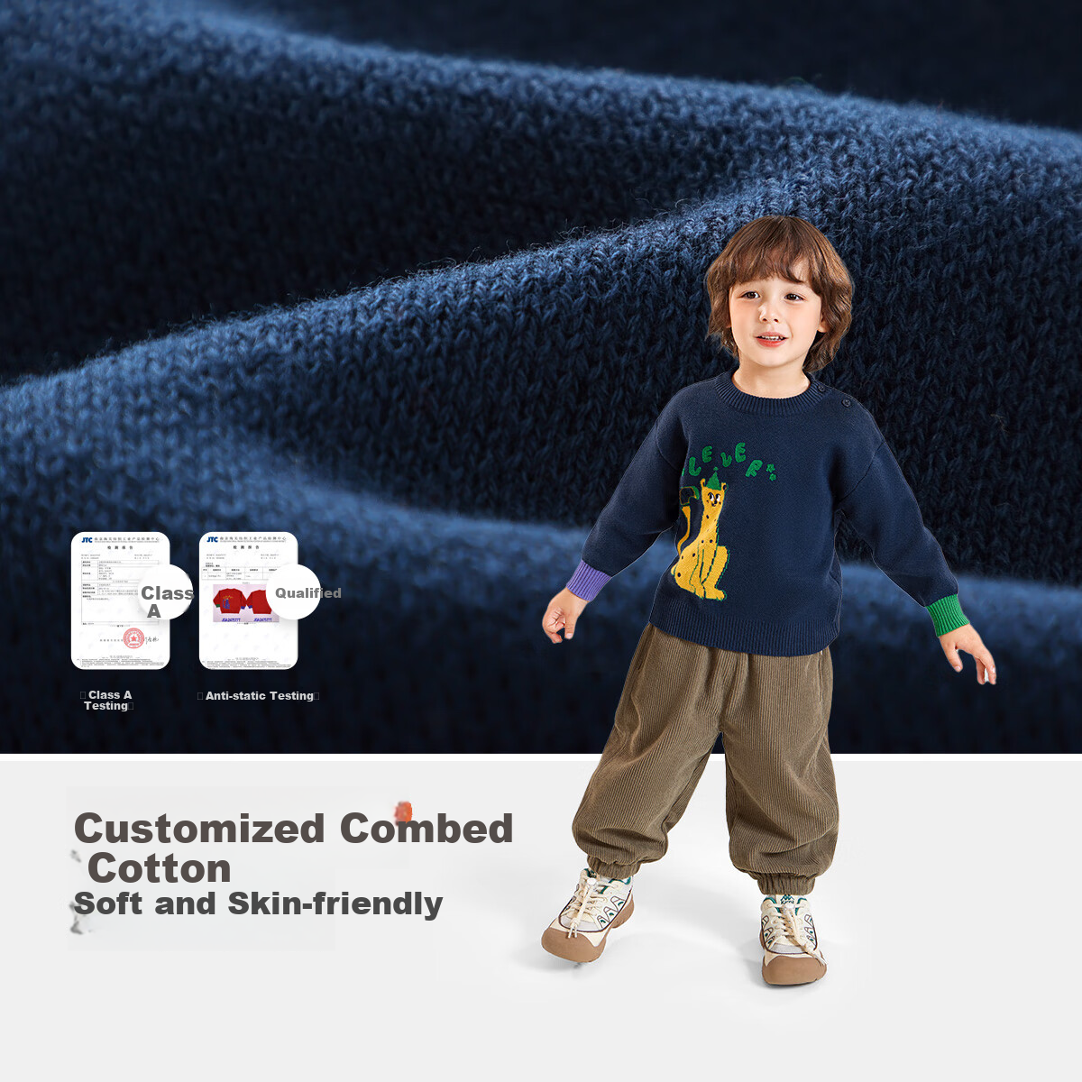 Ciciibear [Anti-Pilling Static Electricity] Ciciibear Boys' Sweater Autumn And Winter Style, Baby Red Children's 2024 New Top Winter Seaso