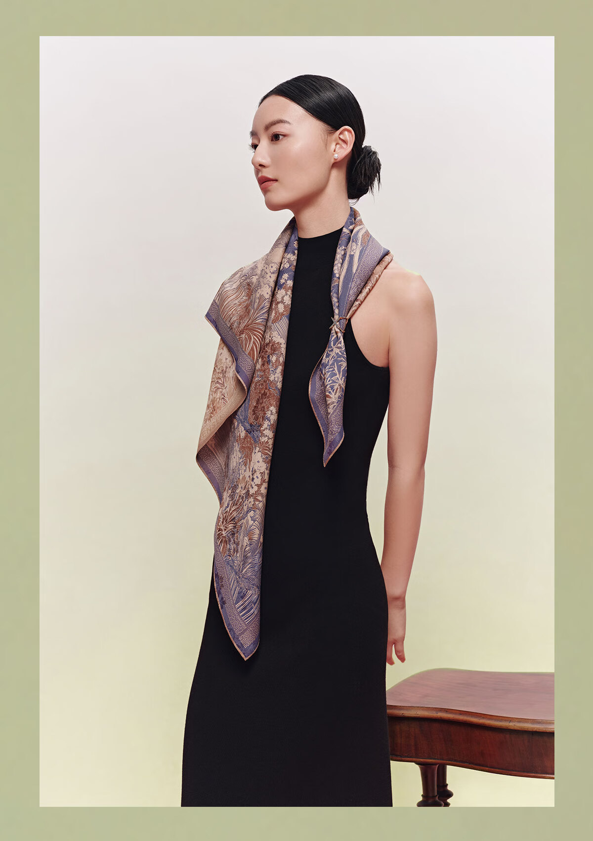 Wanshili Silk Scarf Mulberry Silk Genuine Silk Women's New Square Scarf New Year Gift for Mom Birthday Gift Linnan Ci 13