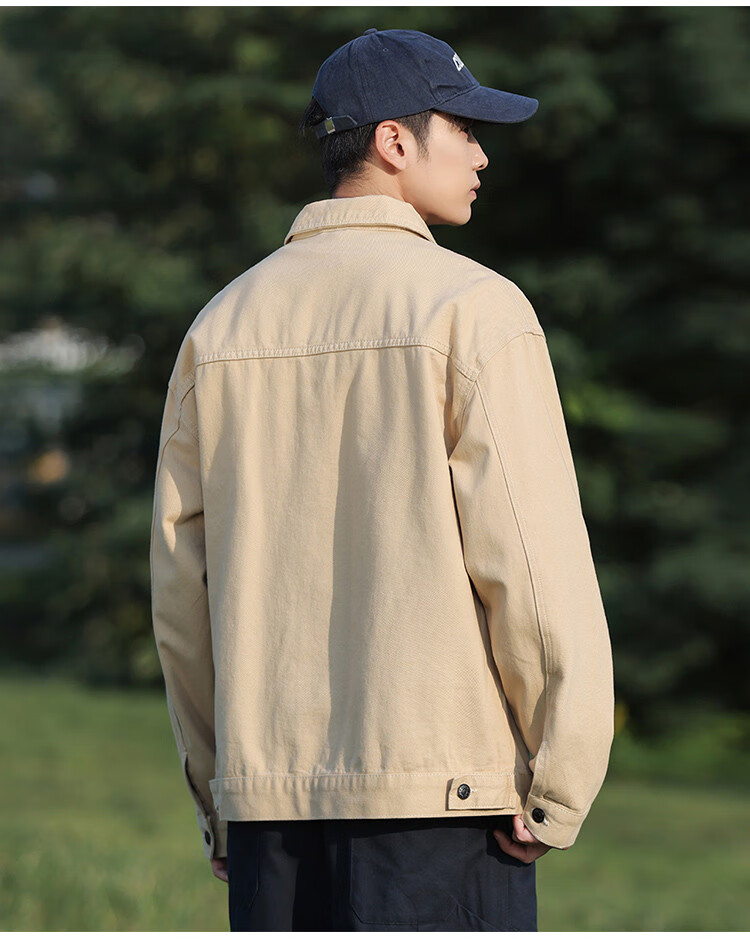 Zengzhi Japanese-Style Simple Denim Jacket for Men, Spring And Autumn 2026, Loose-Fitting Versatile Casual Lapel Men's Jacket for Teenagers 7