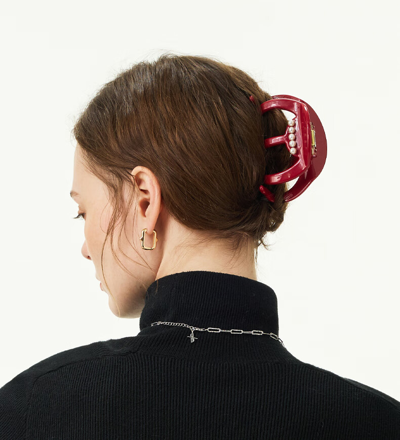 ELLE Premium Acetate Large Shark Clip Elegant Back Hair Clip Gift for Girlfriend Qixi Valentine's Day 2