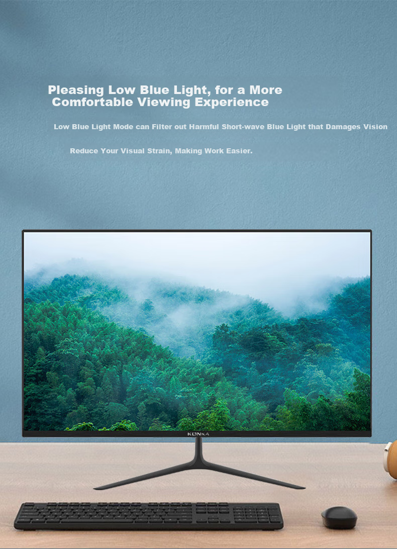 KONKA 27-Inch Ultra-Thin Bezel Monitor FHD 75Hz Wide Viewing Angle Low Blue Light Wall-Mountable Home Office Desktop Computer LCD Display KM27192 2