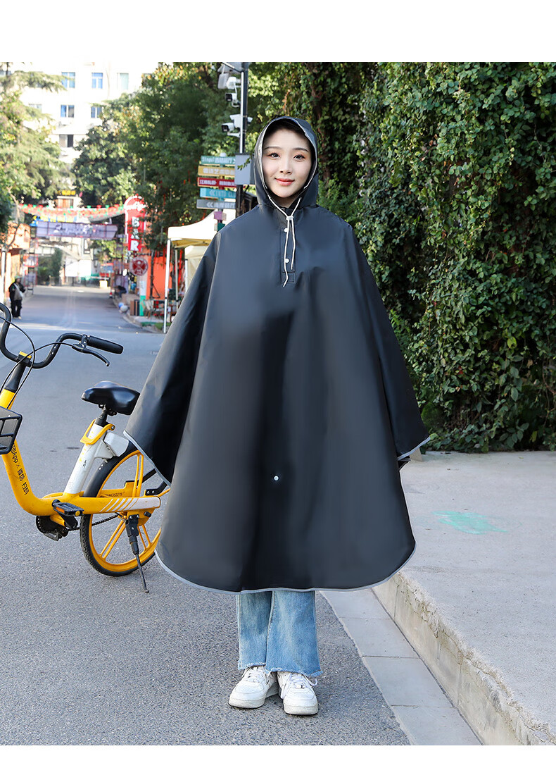 ENGMARSS ENGMARSS Bicycle Raincoat Poncho for Middle School Students And Adults, Men And Women, with Backpack Space - Black Graffiti 12