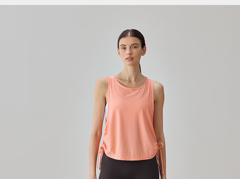 Gigt Drawstring Sports Tank Top, Tummy Control, Stylish, Loose-Fitting, Breathable, Sleeveless Fitness Wear, Yoga Top 42