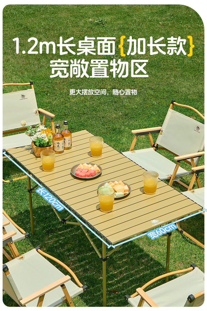 CAMEL Outdoor Folding Aluminum Alloy Camping Table Portable Picnic Roll-up Table 3667 2