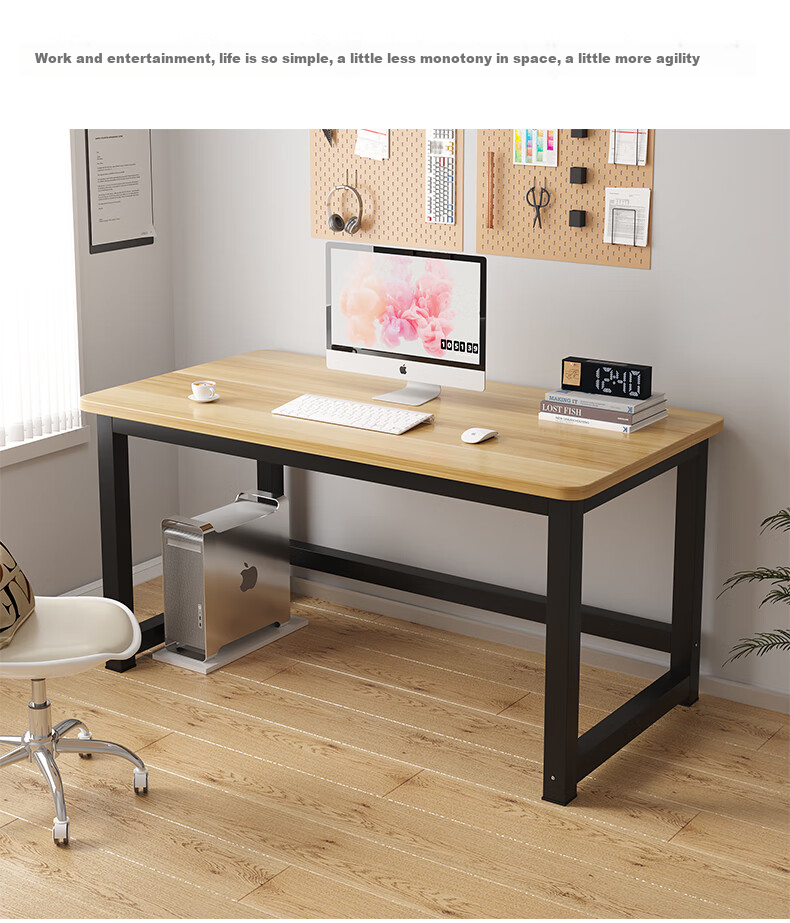 KULIN Computer Desk Home Desktop Writing Desk for Bedroom And Living Room, Simple Office Study Table, Walnut Color, 1.2 Meters 16