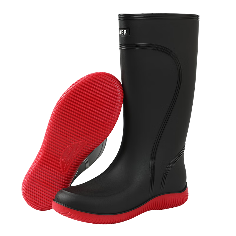 FOOTOPPO High-Top Rain Boots for Men, Non-Slip Waterproof Tall Boots, Wear-Resistant Overshoes, Outdoor Work Safety Water Shoes, Rubber Shoes for Me
