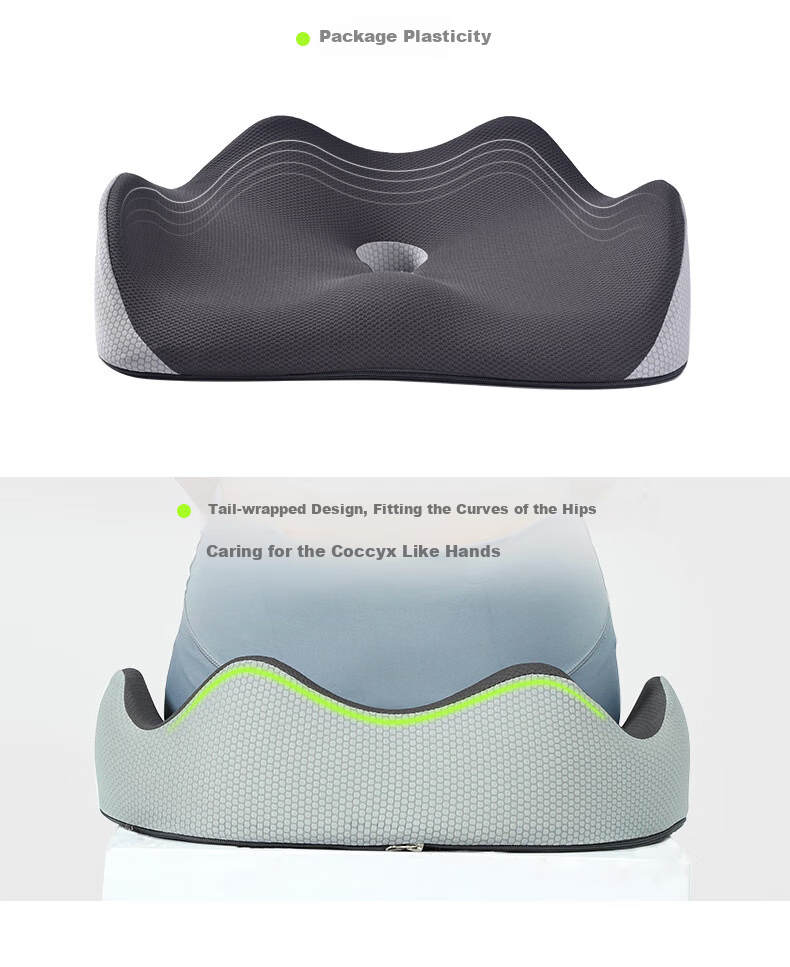 Dijialun Lumbar Support Cushion, Memory Foam Buttocks Pad for Long Sitting, Car And Office Chair Cushion, Hemorrhoids Relief, Pregnant Women's Hip And Back Protection Seat Cushio 7