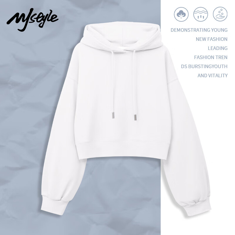 MJ STYLE Short Hoodie for Women, Spring And Autumn 2026, Loose Casual Versatile Heightening Slimming Top, Sweet Style for Petite Figures