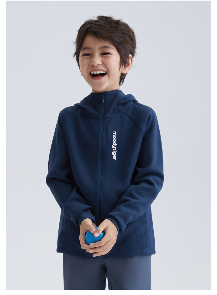 Moodytiger Children's Windproof High-Elasticity Jacket, Moisture-Wicking And Comfortable Sports Coat for Boys And Girls, Spring And Autumn Outerwear with Fleece Lining 12