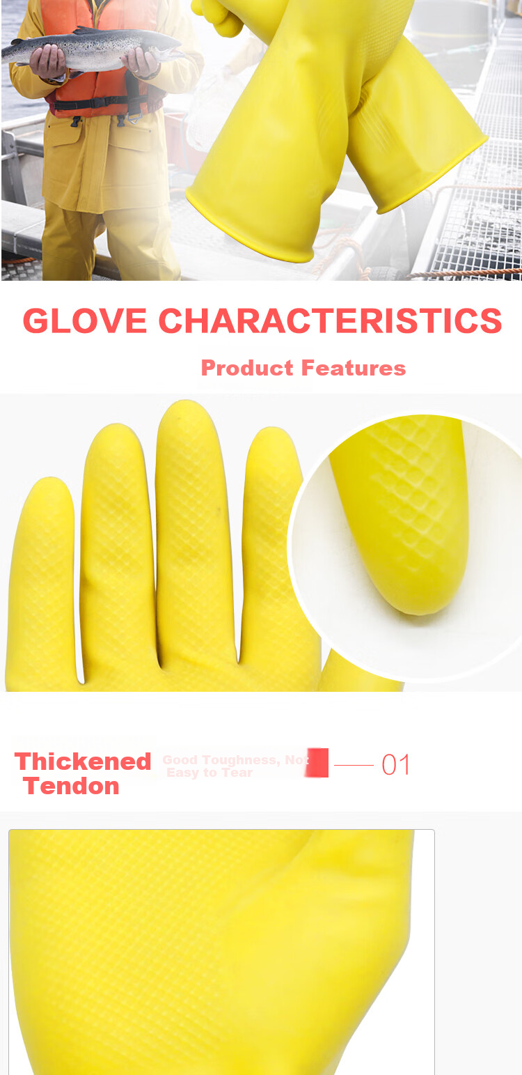 Niupai Dishwashing Gloves 5 Pairs Waterproof Wear-Resistant Latex Gloves for Laundry, Housework, Kitchen, Hygiene Cleaning And Labor Protection Medium Size [Genuine Product] 8