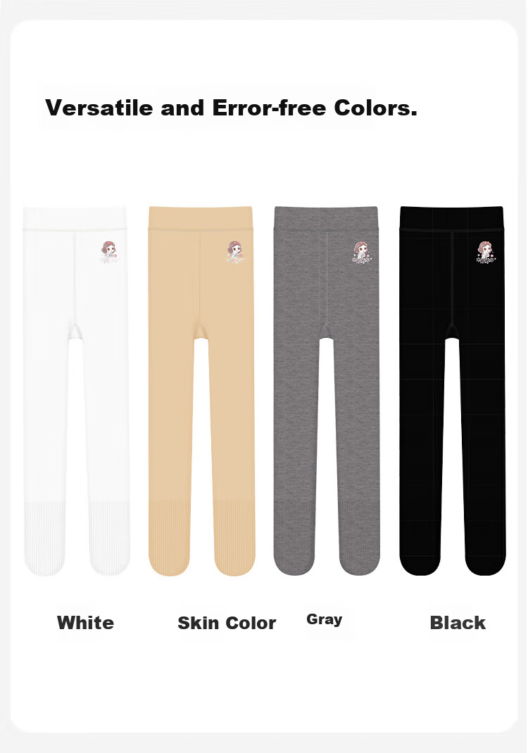 Dishini Children's Tights, Thin Spring And Autumn Style, Girls' Dance Socks, Wearable One-Piece Socks, SP32029, Gray, Size S 7
