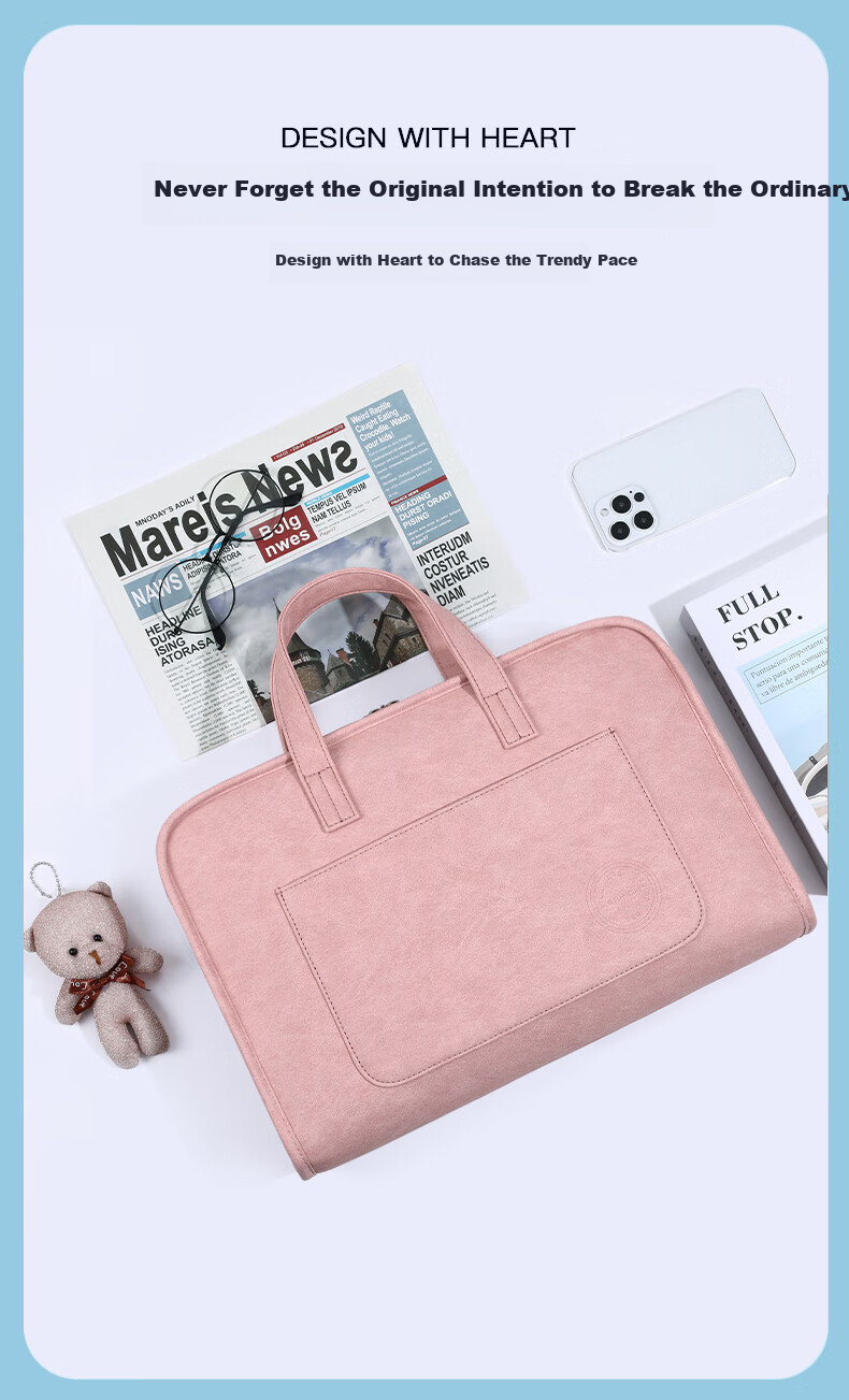 BRINCH Laptop Bag Handheld 13/14 Inch Notebook Computer Bag for Women, Suitable for Apple Xiaomi Huawei Business Handbag 4