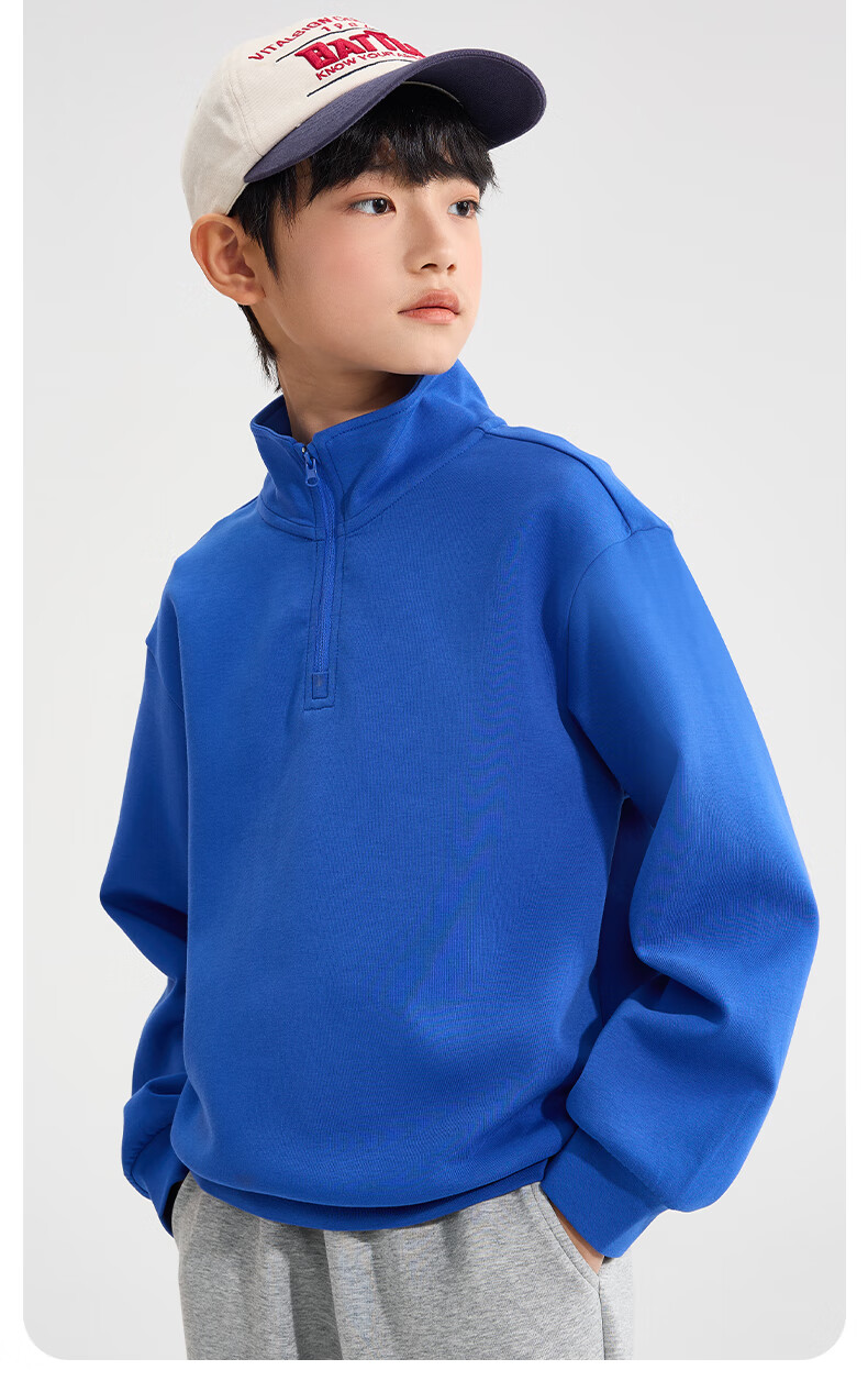 Snoopy Boys' Pullover Sweatshirt Spring and Autumn Kids' Half-Zip Casual Top 2026 New Youth Breathable Spring Sportswear 2