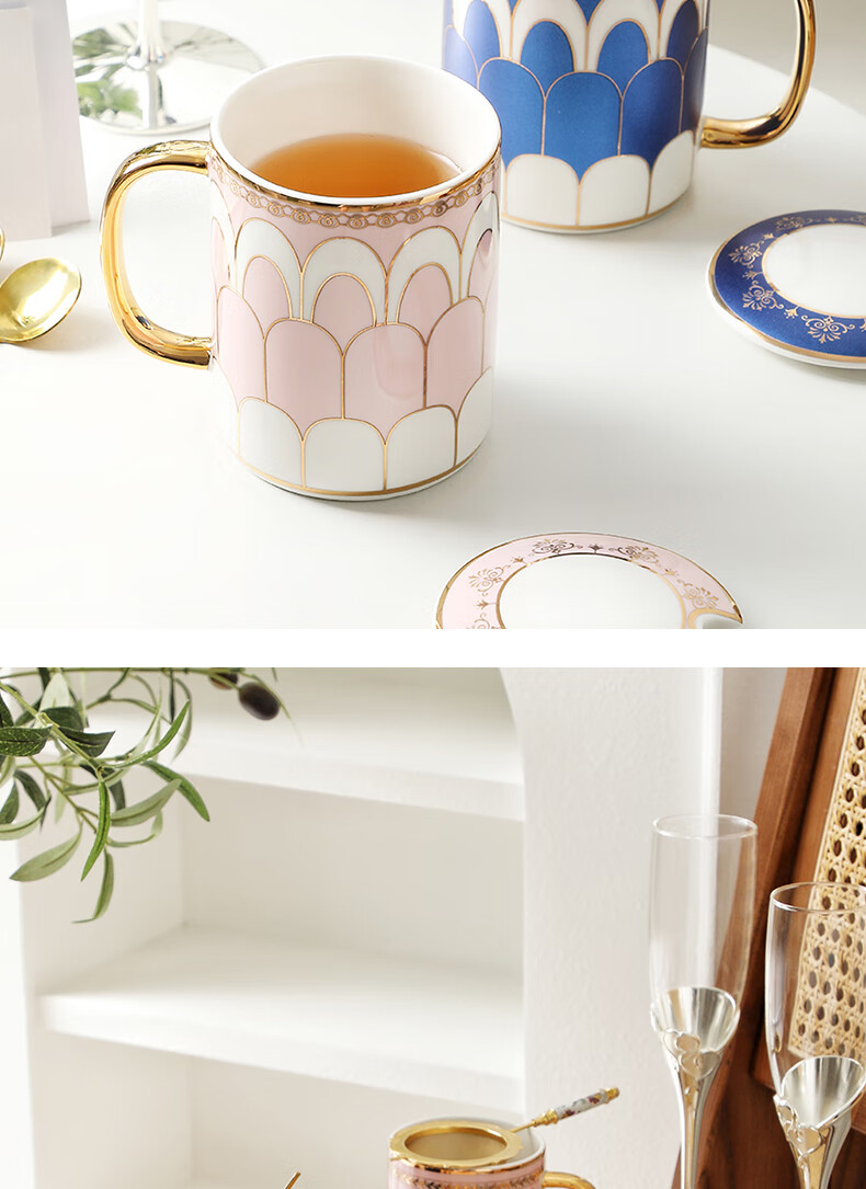 WOOCH [Mid-Autumn Festival Gift] Housewarming Gift Box Set, Ceramic Mug with Lid, A Pair of Mugs for New Home, Wedding Gift 4