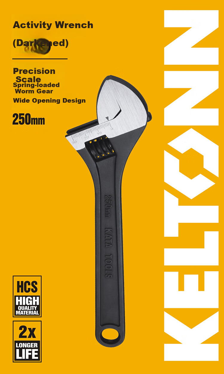 KELTONN Adjustable Wrench, 12-Inch Open-End Wrench, Multi-Functional Spanner, Manual Tool, KT68112 1