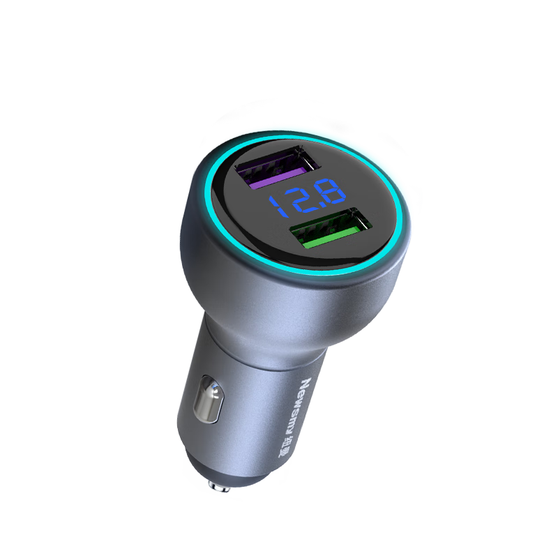 Newsmy Car Charger, Full Protocol Super Fast Charging Head, Cigarette Lighter Adapter, Converter Plug, Car Charger with Two Ports