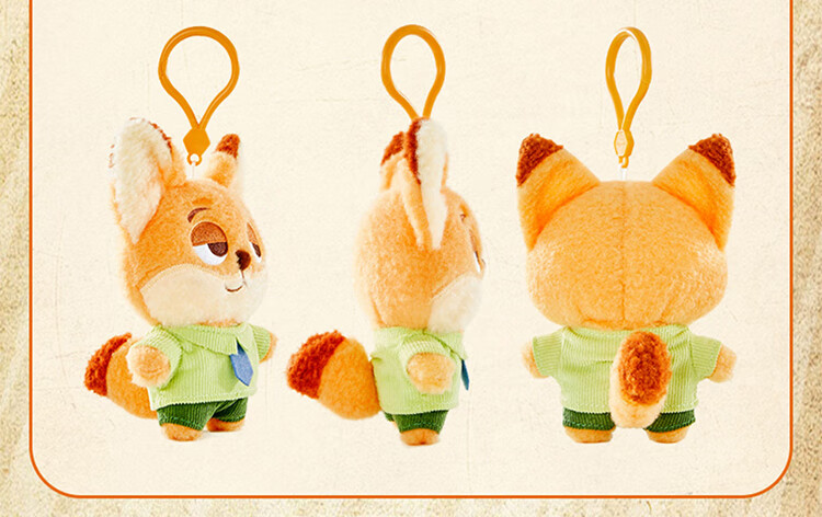 Disney Plush Toy Doll Birthday Gift for Girls, Zootopia 2 Nick Wilde Pendant Keychai 6