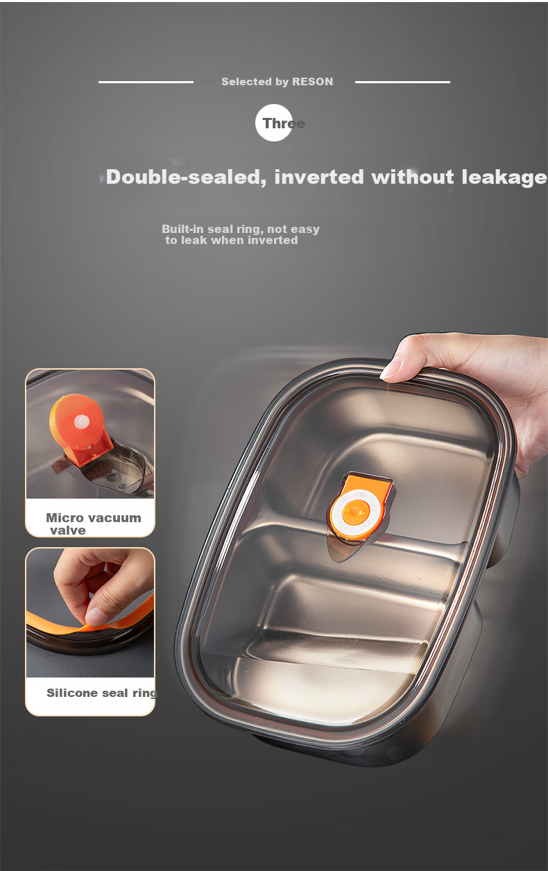 Newair Stainless Steel Lunch Box, Microwave-Safe Food-Grade Compartmented Container for Students And Office Workers, Bento Box 7