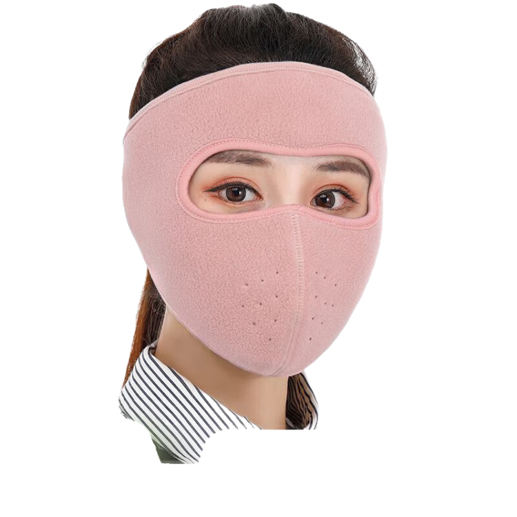 Adandyish Full Face Mask for Cycling, Windproof, Dustproof, Cold-Resistant, Unisex, Autumn And Winter Warmth Protection with Forehead And Ear Covers, Pink