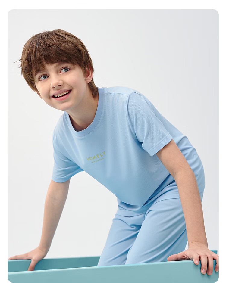 BALABALA Children's Pajama Set Summer Boys And Girls Home Wear Bamboo Fiber Breathable Comfortable for Outdoor Use 208225171204 12