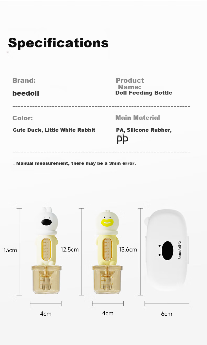 Beedoll Baby Medicine Feeding Device, Anti-Choking Liquid Dispenser, Water Drinking Bottle with Nipple for Medication, Portable Rabbit-Shaped Desig 9