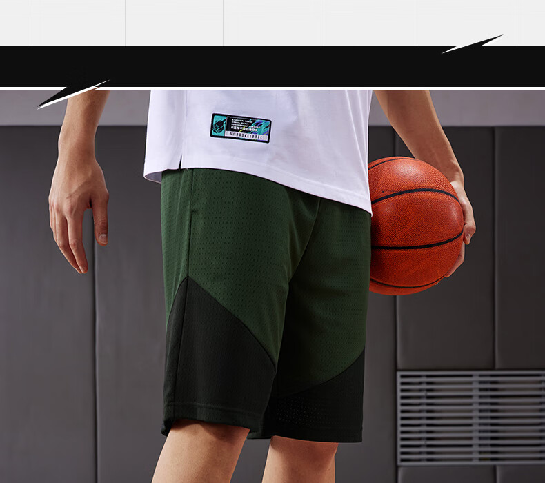 361° Men's Pants, Spring And Summer Loose-Fit Color Block Knitted Shorts, Casual Outdoor Basketball Sports Pants, 652521706-3 15