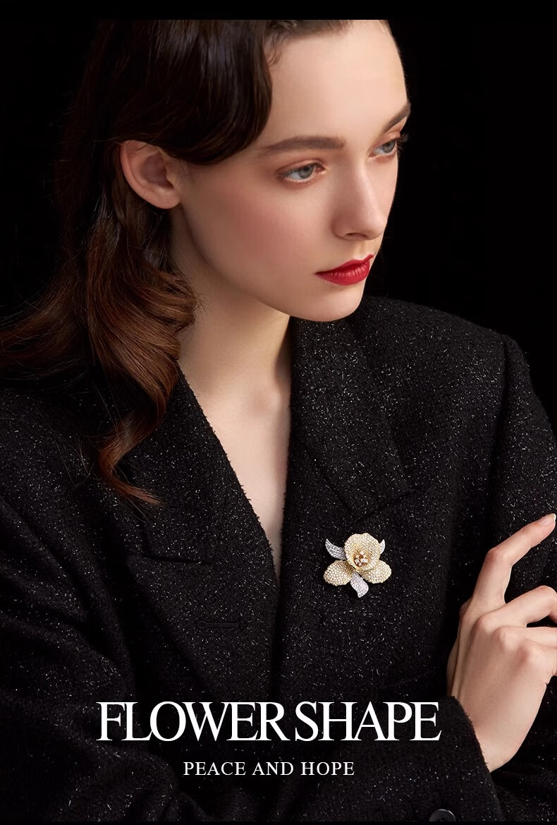Eternelle French Original Design Camellia Brooch, High-End Luxurious Elegant Corsage, Women's Gift 7
