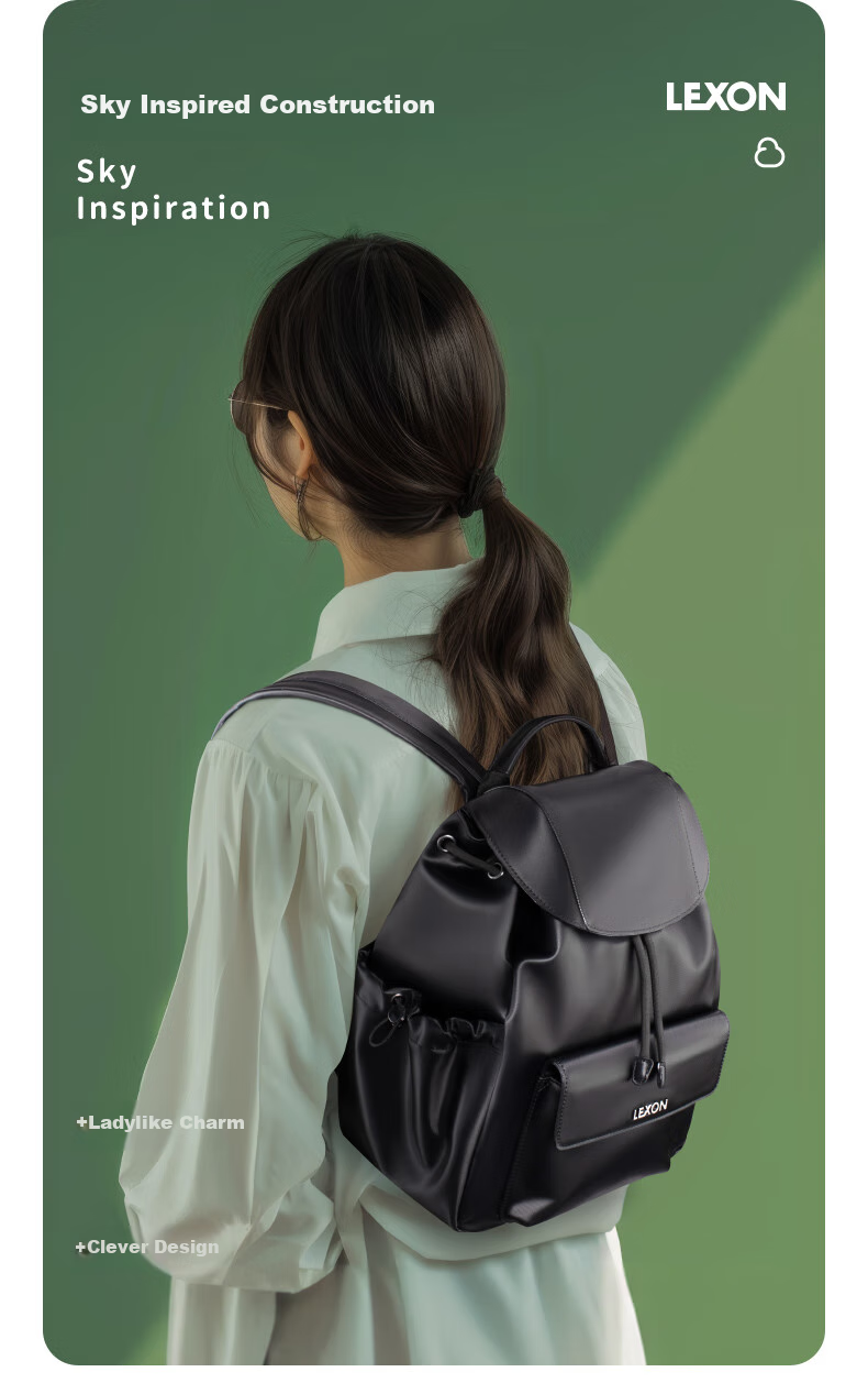 LEXON French Brand Backpack, Commuter Bag, Luxury Light Luxury Korean Style Ins Trend Fresh Travel Cute Girl Schoolbag 4