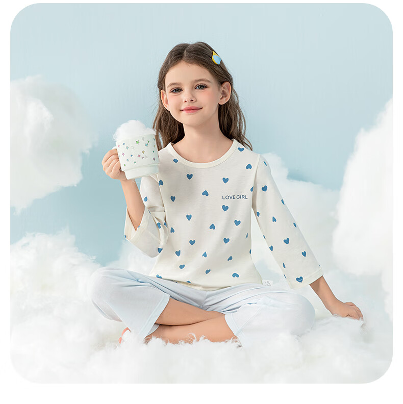 YING BO LUN Girls' Pajamas, Spring And Summer Thin Style, Children's Home Wear, Girls' Summer Air Conditioning Clothes, 20892 Light Pink, Size 160 23