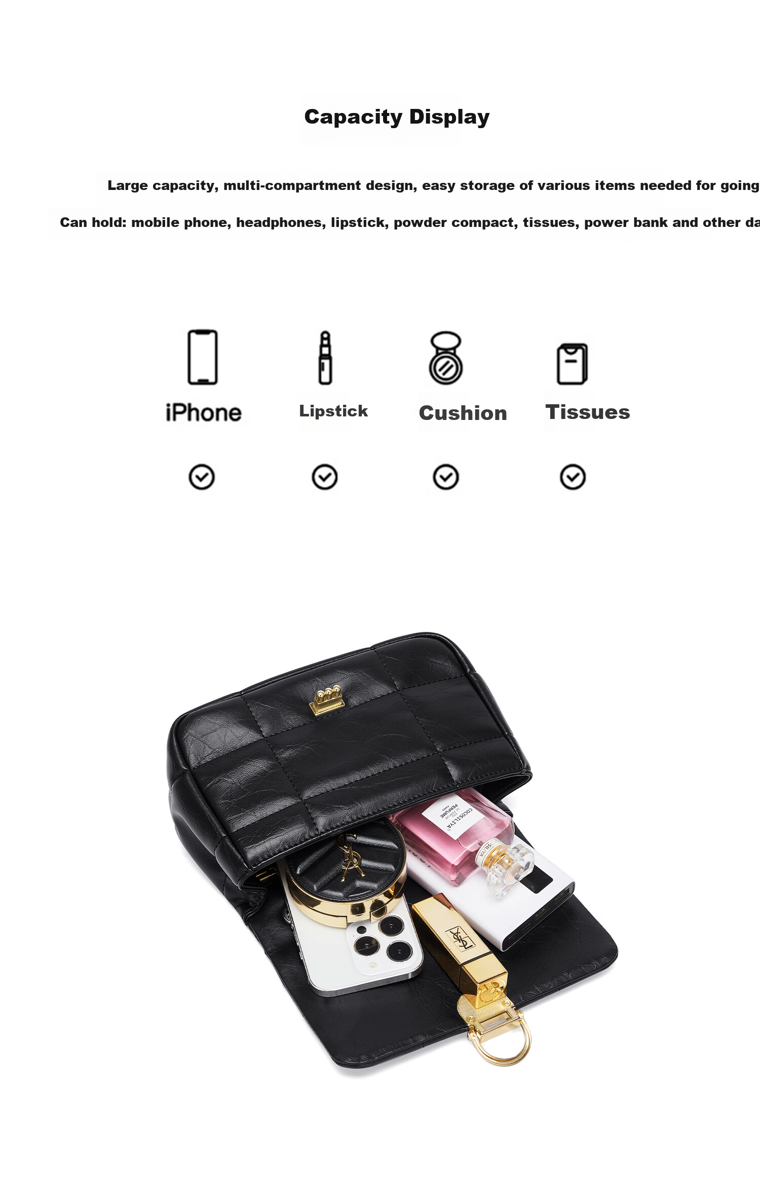 Cnoles Chain Bag for Women, Diamond Pattern Shoulder Crossbody Bag, High-End Underarm Bag, Birthday And 520 Gift for Girlfriend Or Wife 19