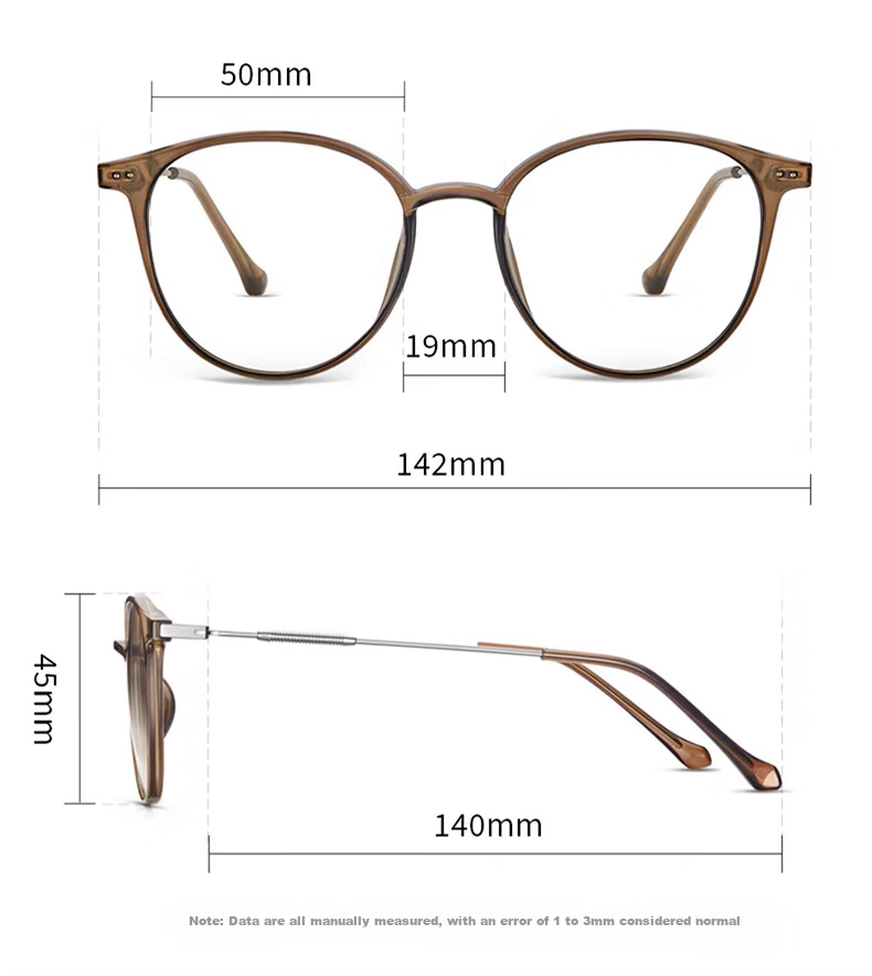 LOHO Lightweight Glasses for Women, Myopia Eyeglass Frames, Prescription Available, Blue Light Blocking, Slimming Effect for Large Faces, LH099014 16