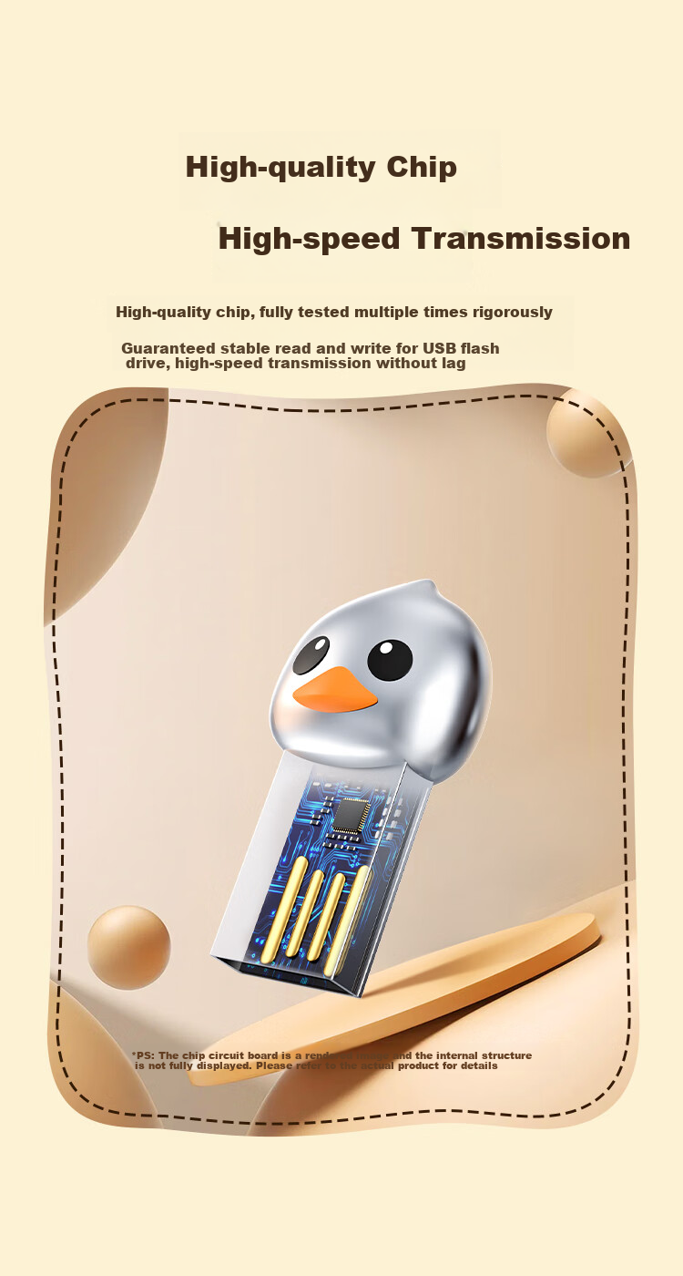BIAZE 128GB USB3.2 High-Speed Mini Cartoon USB Flash Drive Cute Personalized Creative Student Gift Dual-Use Metal Flash Drive for Phone And Computer UP-21 Silver 5