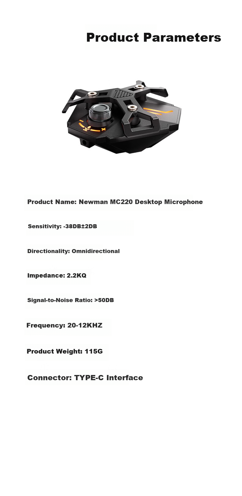 Newmine MC106 Computer Microphone, Desktop Condenser Mic for Laptop, Online Classes, Video Conferences, E-Sports Gaming, Voice Broadcasting, Wired Versio 5