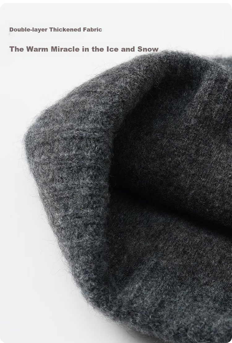 JIUMU Cashmere Warm Knit Hat, Autumn And Winter Woolen Hat, Cold Cap, Winter Cap, Outdoor Ear Protection Hat, Cold-Resistant Cap for Men in Winter Seaso 4
