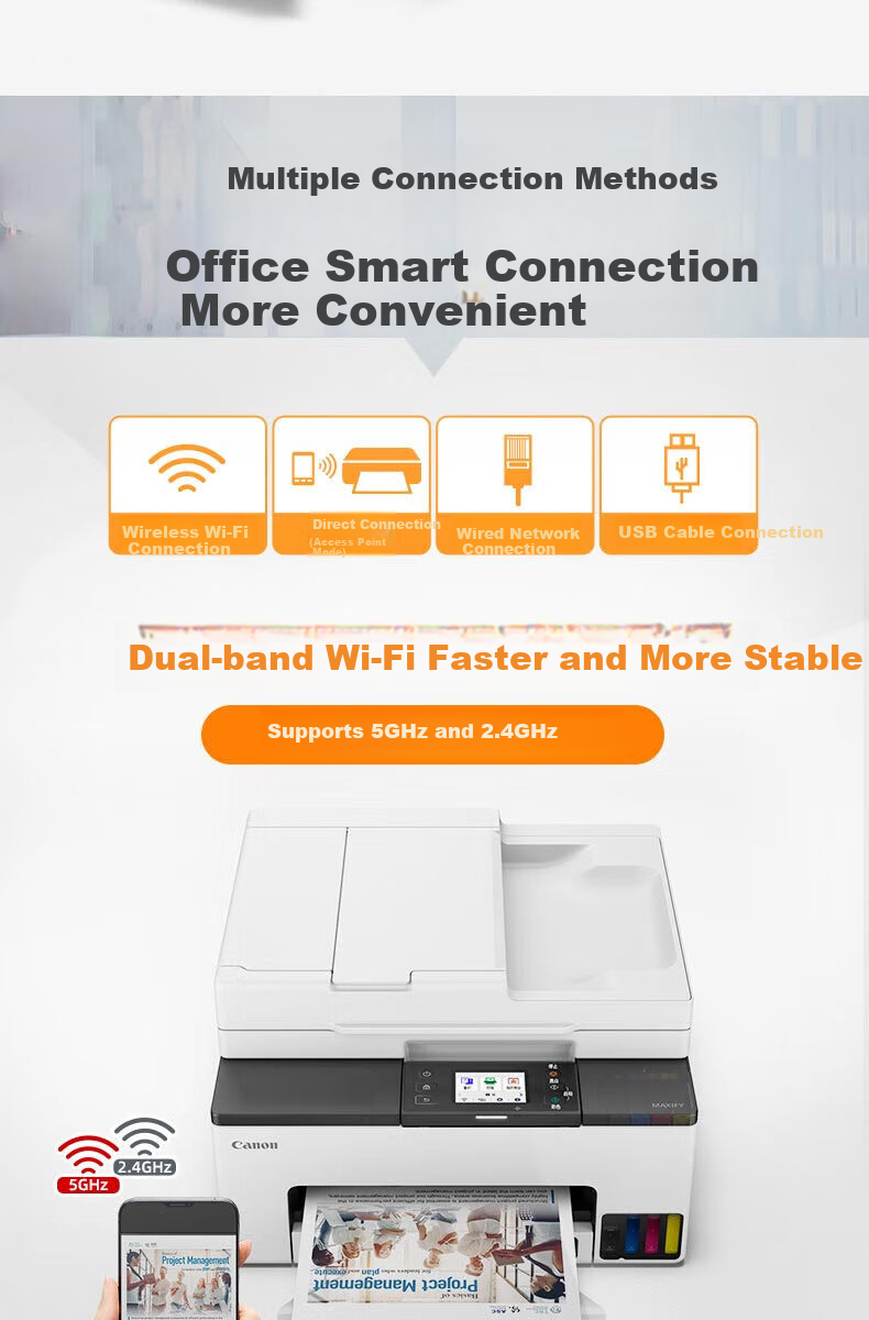 Jianeng (Canon) GX2080 A4 Color Inkjet Printer/copy/scanner/fax All-In Machine with Automatic Duplex, WiFi Wireless Home Continuous Ink Supply Printing 7