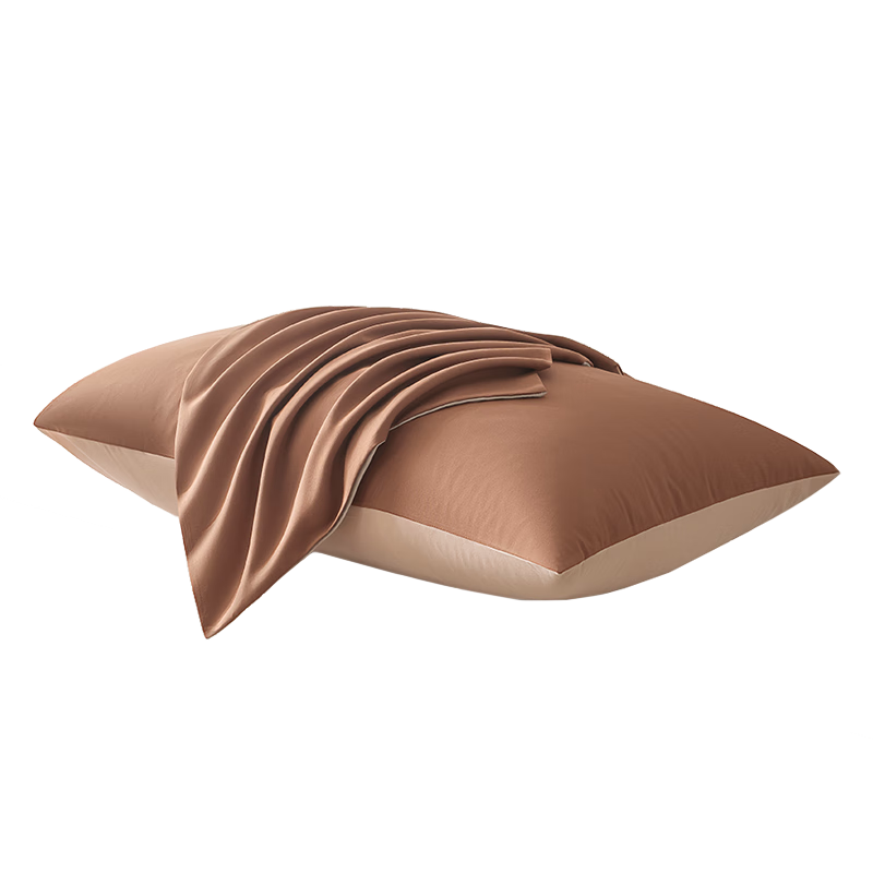 JD Original Yuero Pillowcase, Class A Premium Quality, 120g Thickened Durable Pillow Cover, 48x74cm, Set of Two, Milk Tea Brow