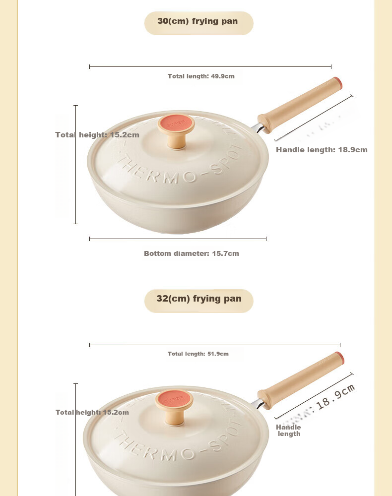SUPOR Wok with Red Heat-Resistant Non-Stick Coating, Lightweight And Wear-Resistant, Low-Smoke Cooking Pan for Induction Cookers, Gift Box Packaging, QL1 18