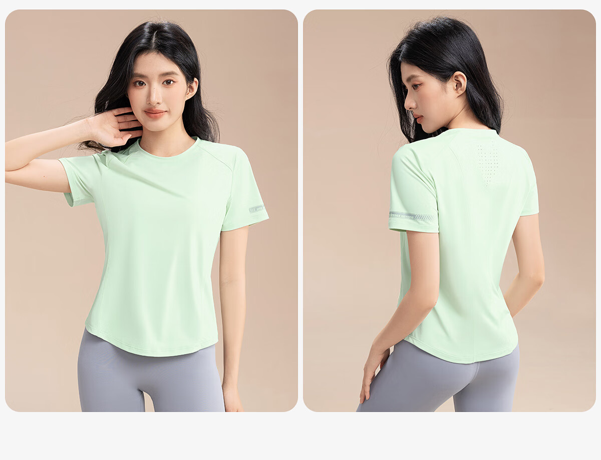 361° Sports T-Shirt Summer Yoga Fitness Running Women's Short Sleeve Breathable Loose Quick-Dry Shirt 34