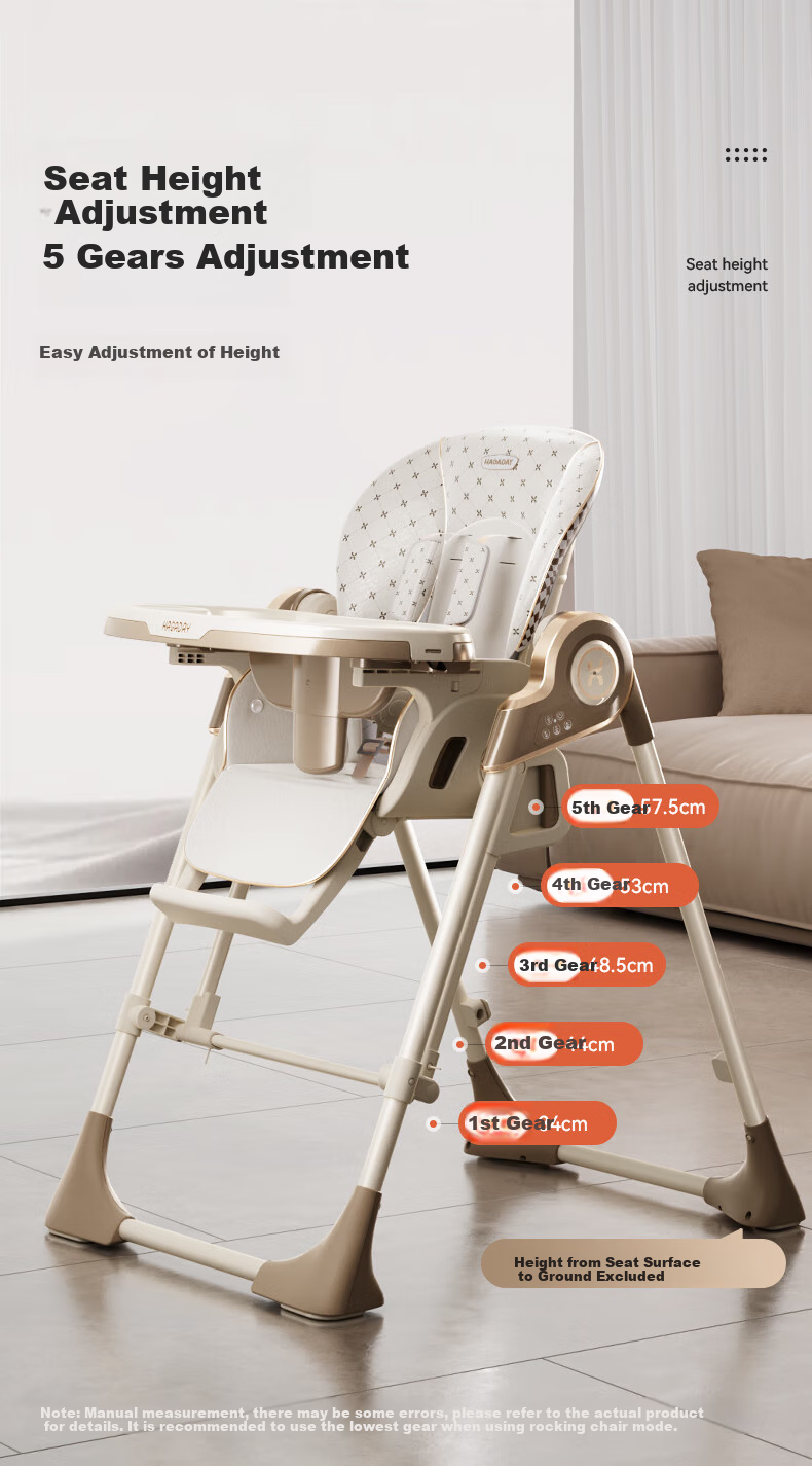 Hakada Baby High Chair And Rocker Combo, Foldable Children's Seat, No Assembly Required, Smart Soothing, Scientific Spine Protectio 15