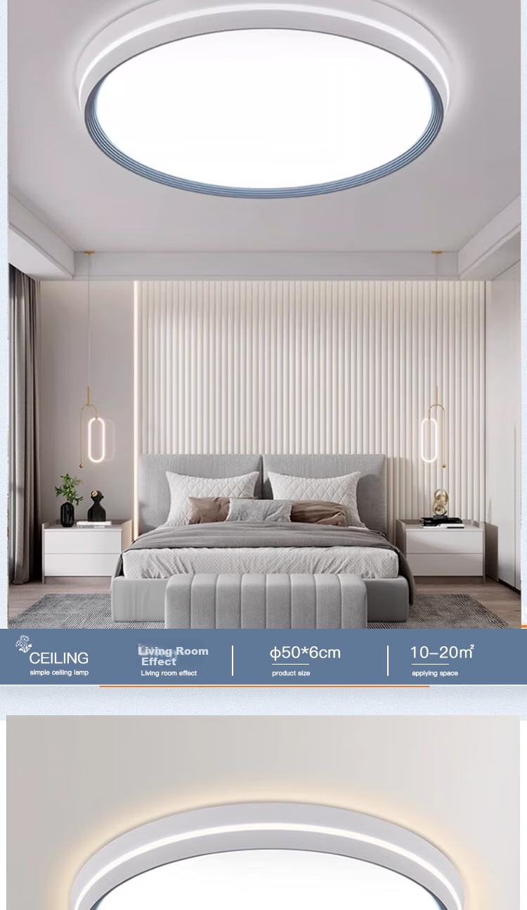 HD Ceiling Light Minimalist Bedroom Lamp Master Bedroom Light Zhongshan Lighting Square Three-Color [Installation + Removal Included] 9