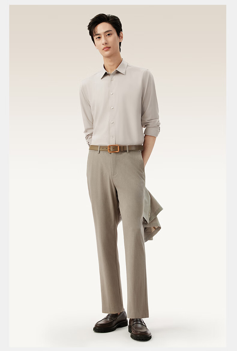 Hodo [Light Cloud Shirt] Modal Silk Blouse, Men's Long-Sleeve Casual Shirt, Wrinkle-Free Dress Shirt 23