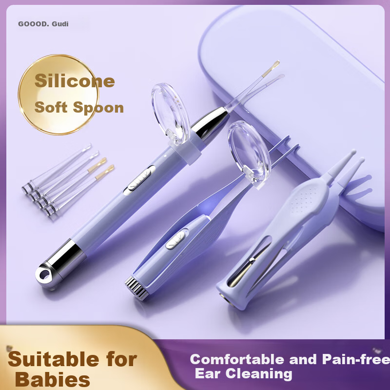 Good Ear Pick with Light, Visual Ear Cleaning Tool, Children's Specialized Soft-Tip Ear Cleaning Instrument, Safe Tweezers for Babies