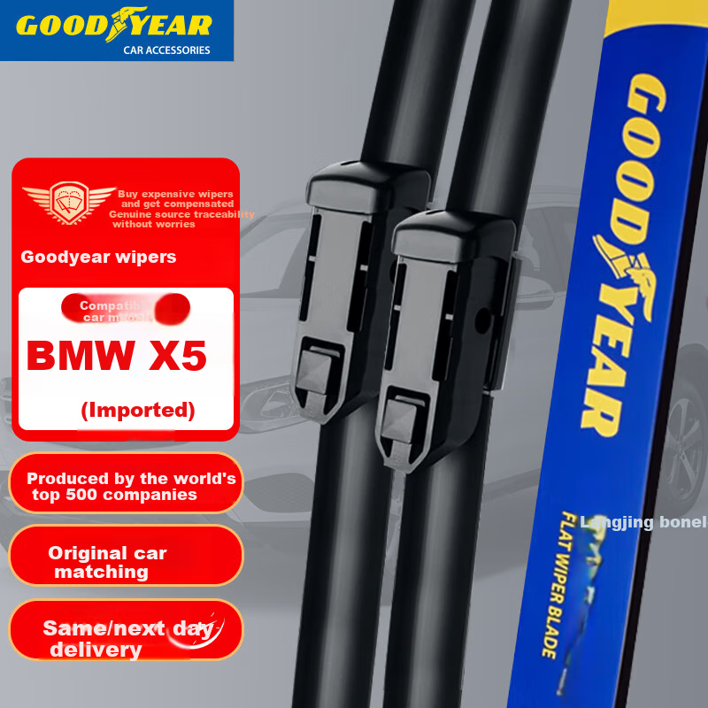 Goodyear Windshield Wiper Blades for Imported BMW X5, 2019-2020 Models, Original Rubber Strips, 2021 Accessories, Front Wiper Blades