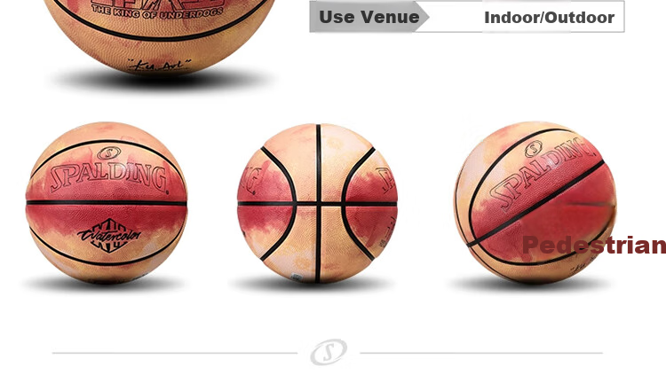 SPALDING No. 7 Street King Co-Branded Indoor/outdoor Universal Non-Slip Wear-Resistant No. 7 Rubber Basketball 85-059Y 12