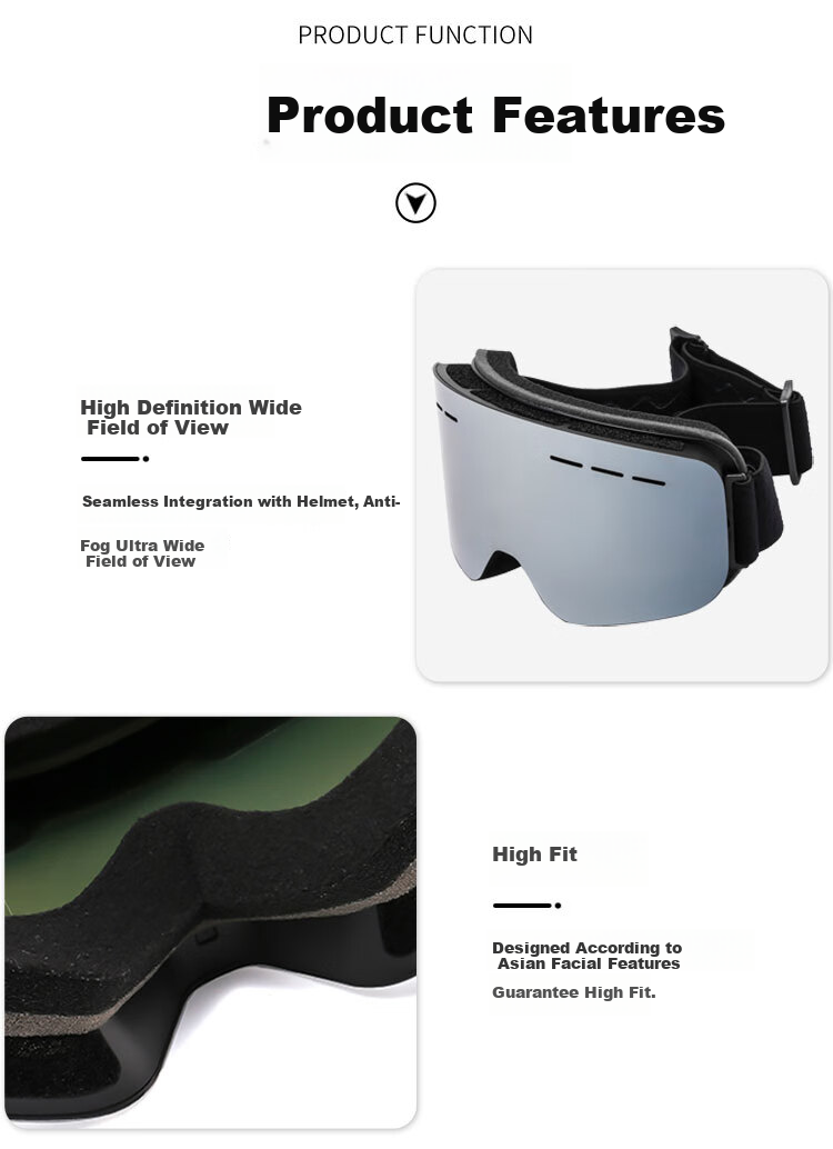 Angelamiao Polarized Double-Layer Anti-Fog Snow Goggles, Frameless, Suitable for Myopia, Windproof, Sandproof, Breathable, Outdoor Hiking, Skiing And Snowboarding Protective Eyewear 13